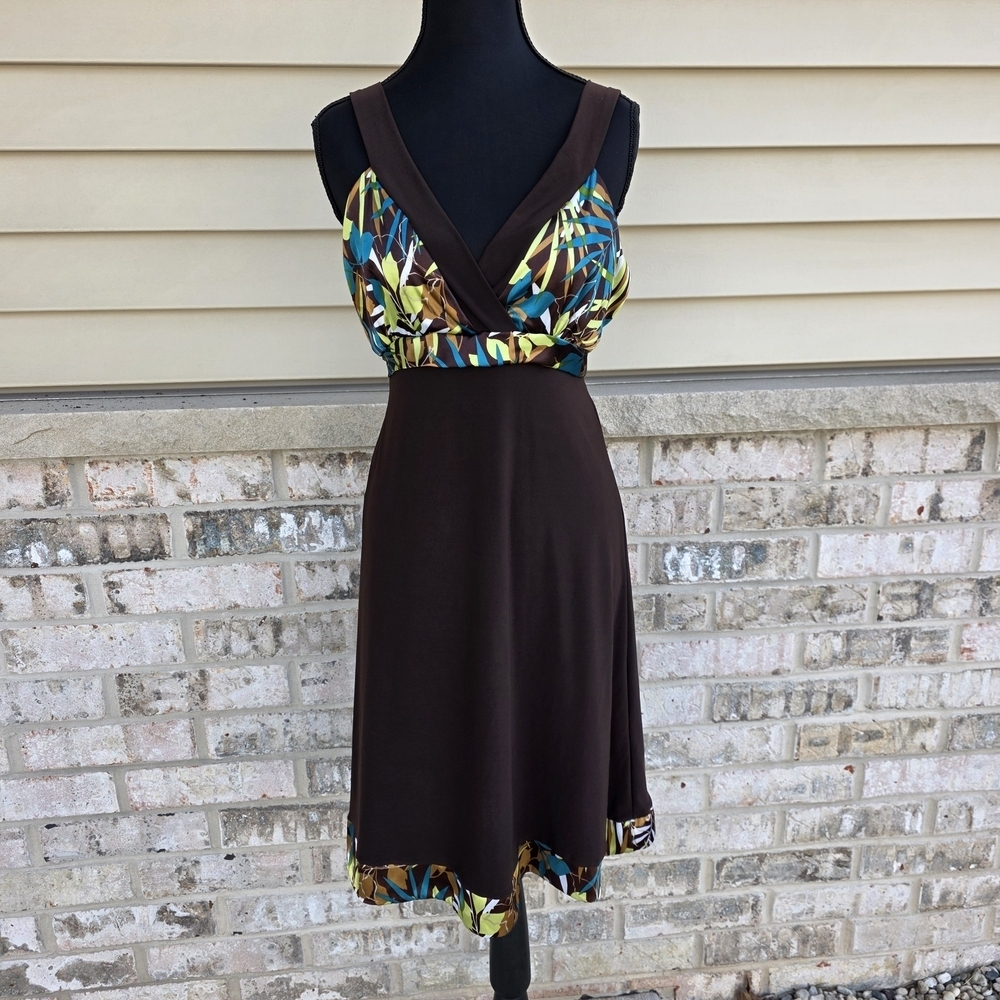 Studio Y Y2K Tropical Print Empire Waist Dress Small